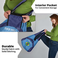Custom Brazil Football Grocery Bag Vamos Selecao - Blue