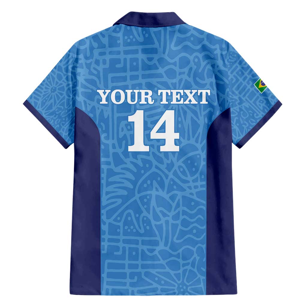 Custom Brazil Football Hawaiian Shirt Vamos Selecao - Blue - Wonder Print Shop