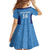 Custom Brazil Football Kid Short Sleeve Dress Vamos Selecao - Blue - Wonder Print Shop