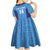 Custom Brazil Football Kid Short Sleeve Dress Vamos Selecao - Blue - Wonder Print Shop