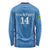 Custom Brazil Football Long Sleeve Shirt Vamos Selecao - Blue - Wonder Print Shop