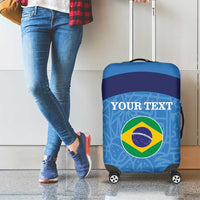 Custom Brazil Football Luggage Cover Vamos Selecao - Blue - Wonder Print Shop