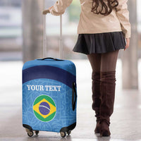 Custom Brazil Football Luggage Cover Vamos Selecao - Blue - Wonder Print Shop