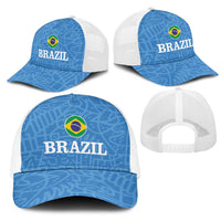 Brazil Football Mesh Trucker Cap Vamos Selecao - Blue