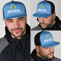 Brazil Football Mesh Trucker Cap Vamos Selecao - Blue