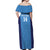 Custom Brazil Football Off Shoulder Maxi Dress Vamos Selecao - Blue - Wonder Print Shop