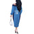 Custom Brazil Football Off The Shoulder Long Sleeve Dress Vamos Selecao - Blue - Wonder Print Shop