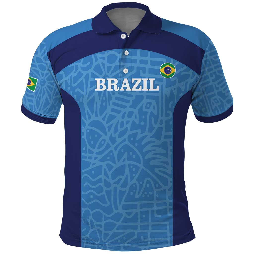 Custom Brazil Football Polo Shirt Vamos Selecao - Blue - Wonder Print Shop