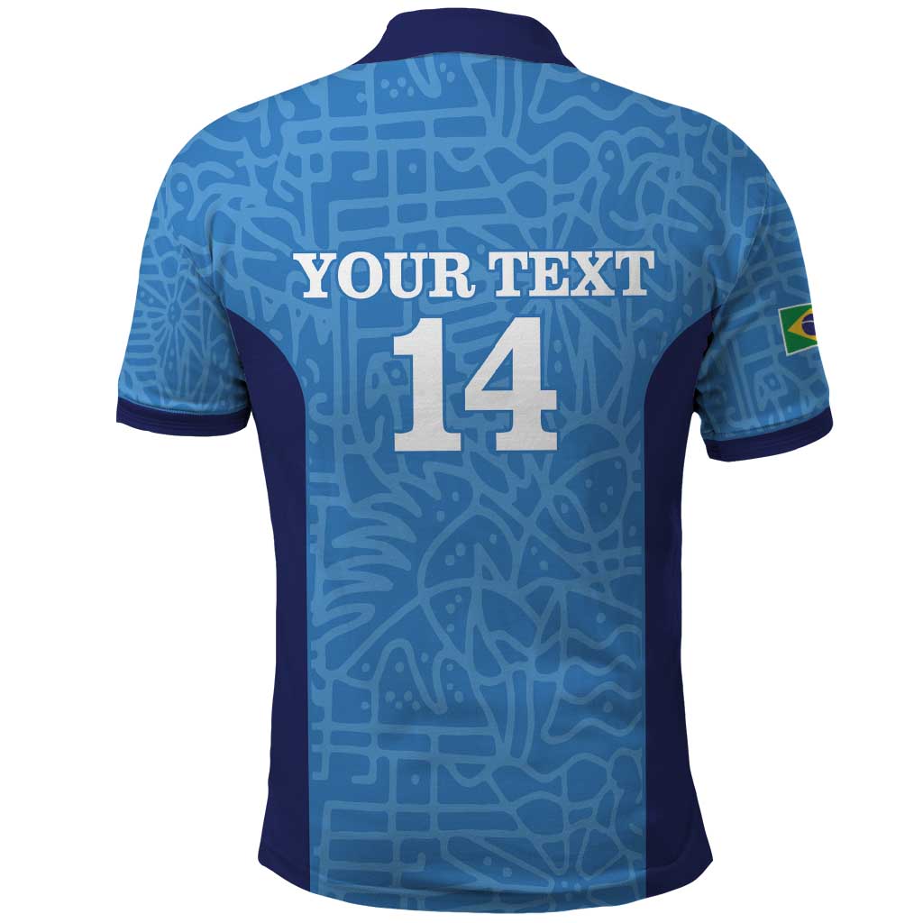 Custom Brazil Football Polo Shirt Vamos Selecao - Blue - Wonder Print Shop