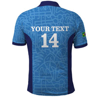 Custom Brazil Football Polo Shirt Vamos Selecao - Blue - Wonder Print Shop