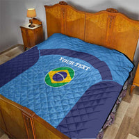 Custom Brazil Football Quilt Vamos Selecao - Blue - Wonder Print Shop