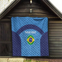 Custom Brazil Football Quilt Vamos Selecao - Blue - Wonder Print Shop