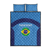 Custom Brazil Football Quilt Bed Set Vamos Selecao - Blue - Wonder Print Shop