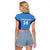 Custom Brazil Football Raglan Cropped T Shirt Vamos Selecao - Blue - Wonder Print Shop