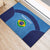 Custom Brazil Football Rubber Doormat Vamos Selecao - Blue - Wonder Print Shop