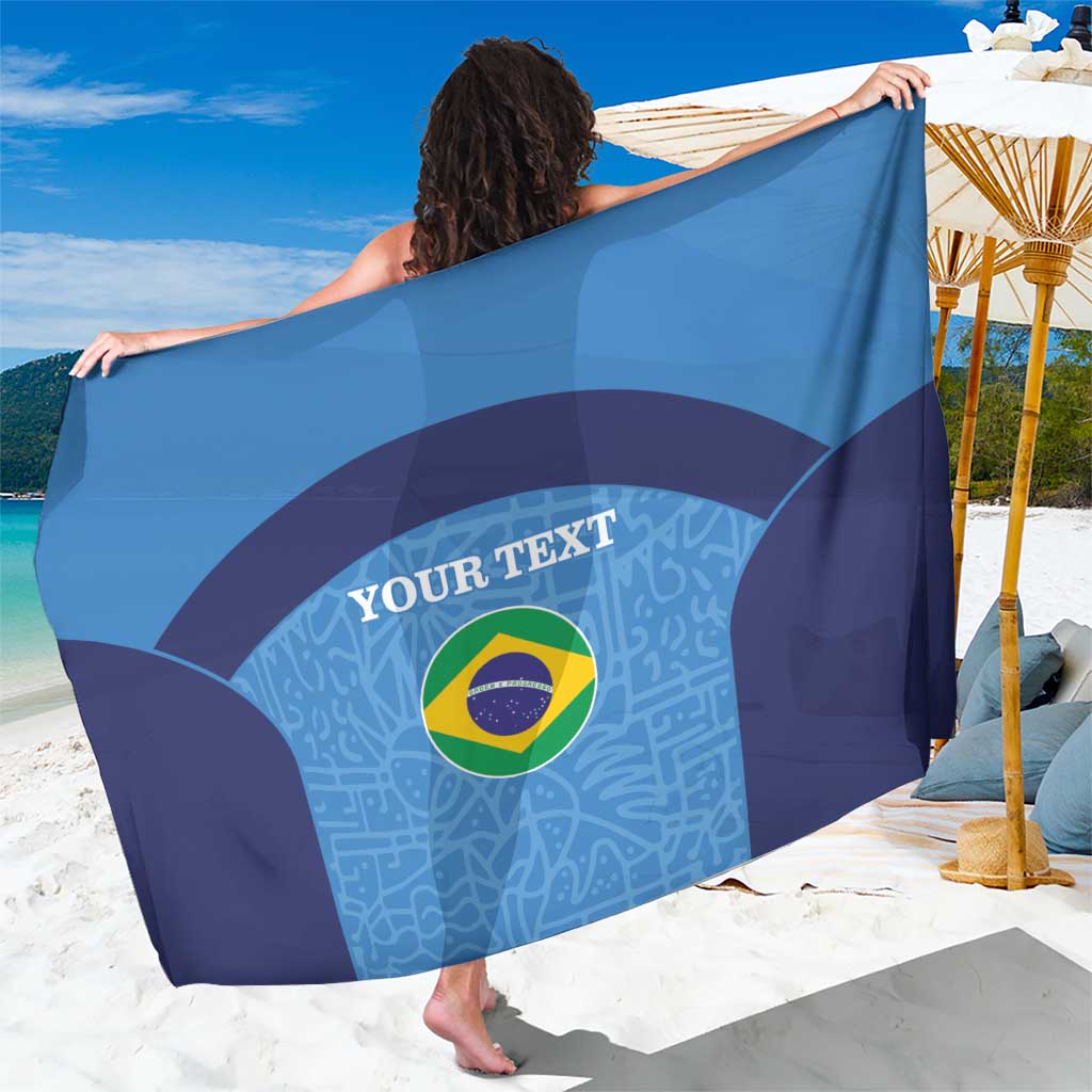 Custom Brazil Football Sarong Vamos Selecao - Blue - Wonder Print Shop