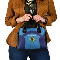 Custom Brazil Football Shoulder Handbag Vamos Selecao - Blue