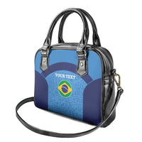 Custom Brazil Football Shoulder Handbag Vamos Selecao - Blue