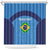 Custom Brazil Football Shower Curtain Vamos Selecao - Blue