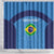 Custom Brazil Football Shower Curtain Vamos Selecao - Blue