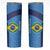 Custom Brazil Football Skinny Tumbler Vamos Selecao - Blue - Wonder Print Shop