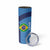 Custom Brazil Football Skinny Tumbler Vamos Selecao - Blue - Wonder Print Shop