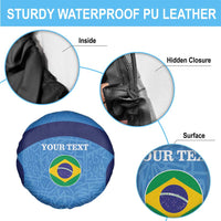 Custom Brazil Football Spare Tire Cover Vamos Selecao - Blue - Wonder Print Shop