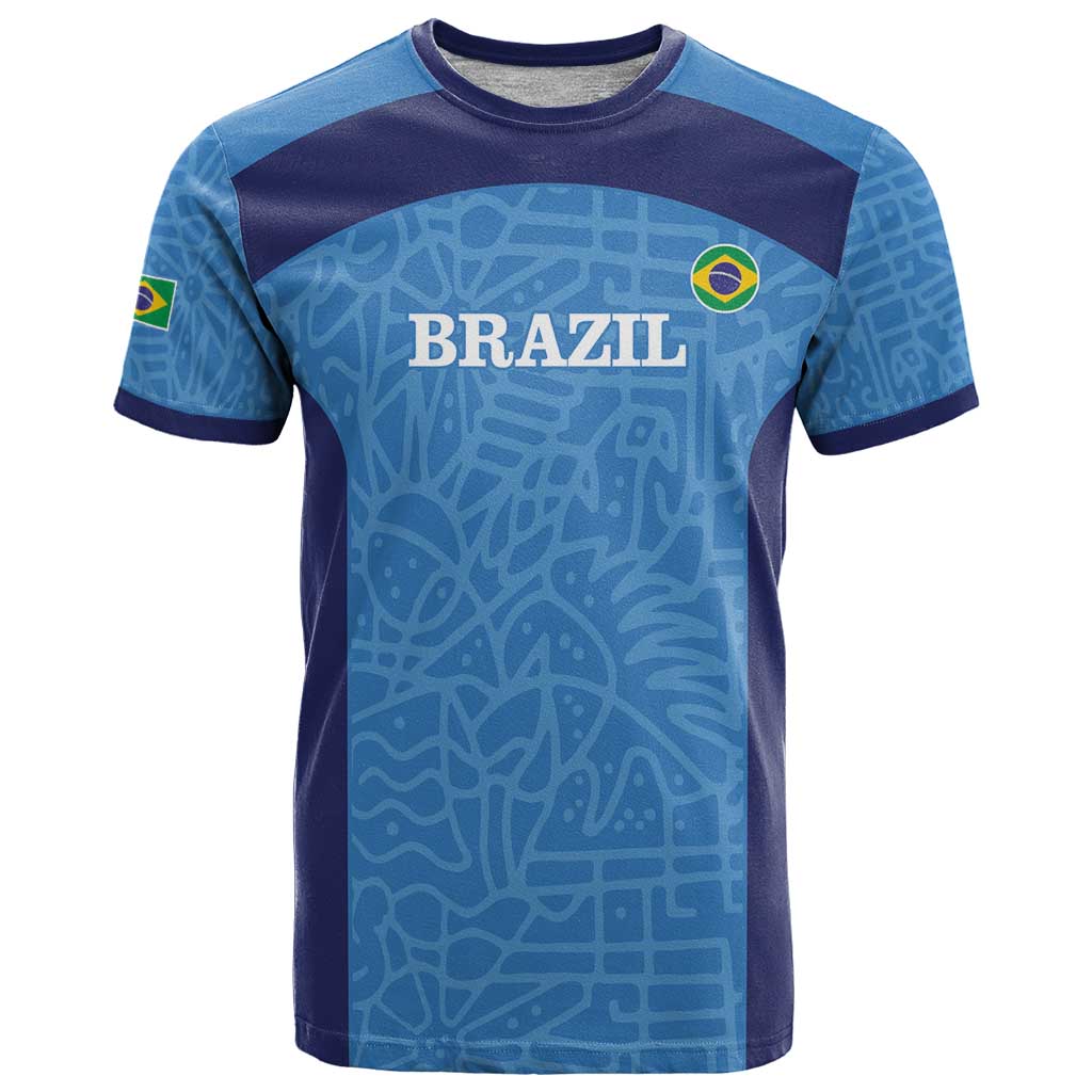 Custom Brazil Football T Shirt Vamos Selecao - Blue - Wonder Print Shop