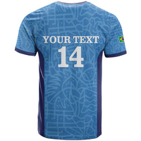 Custom Brazil Football T Shirt Vamos Selecao - Blue - Wonder Print Shop