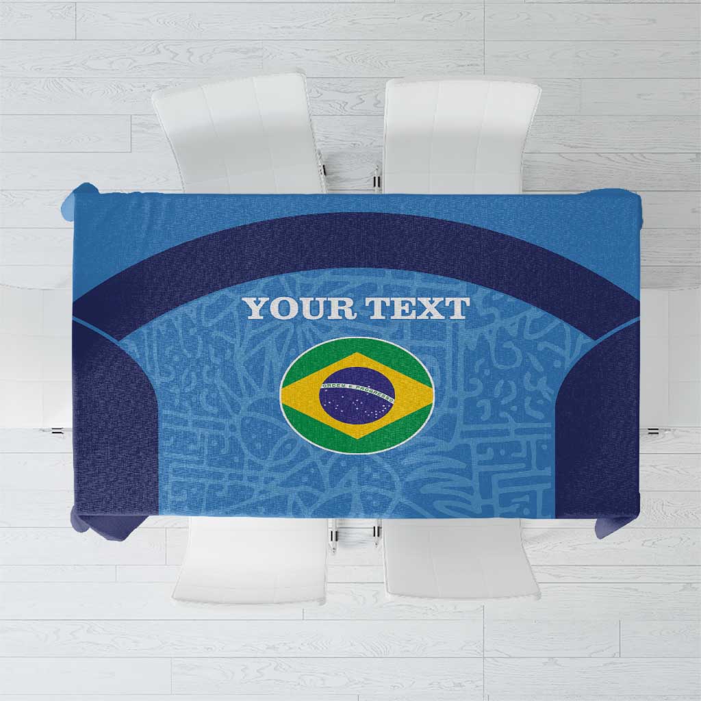 Custom Brazil Football Tablecloth Vamos Selecao - Blue - Wonder Print Shop