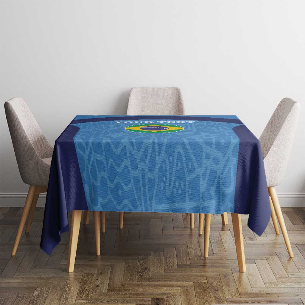 Custom Brazil Football Tablecloth Vamos Selecao - Blue - Wonder Print Shop