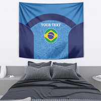 Custom Brazil Football Tapestry Vamos Selecao - Blue - Wonder Print Shop