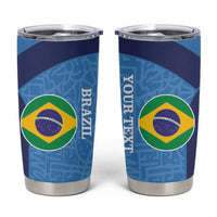 Custom Brazil Football Tumbler Cup Vamos Selecao - Blue - Wonder Print Shop