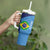Custom Brazil Football Tumbler With Handle Vamos Selecao - Blue - Wonder Print Shop