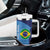 Custom Brazil Football Tumbler With Handle Vamos Selecao - Blue - Wonder Print Shop