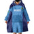 Custom Brazil Football Wearable Blanket Hoodie Vamos Selecao - Blue - Wonder Print Shop