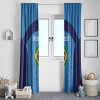 Custom Brazil Football Window Curtain Vamos Selecao - Blue - Wonder Print Shop