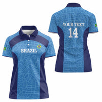 Custom Brazil Football Women Polo Shirt Vamos Selecao - Blue - Wonder Print Shop