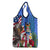 United States And Fiji Grocery Bag USA Flag Eagle Mix Fijian Coat Of Arms Tapa Pattern
