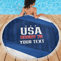 Custom USA Rugby 2025 Beach Blanket Go Champions Eagles - Wonder Print Shop