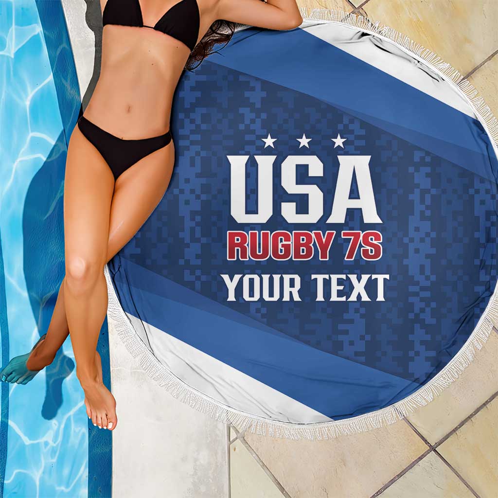Custom USA Rugby 2025 Beach Blanket Go Champions Eagles - Wonder Print Shop