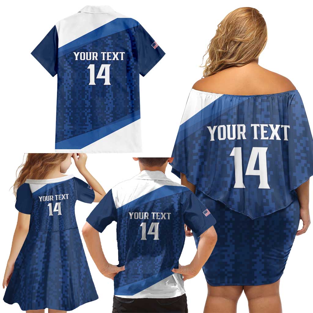 Custom USA Rugby 2025 Family Matching Off Shoulder Short Dress and Hawaiian Shirt Go Champions Eagles - Wonder Print Shop
