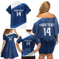 Custom USA Rugby 2025 Family Matching Off Shoulder Short Dress and Hawaiian Shirt Go Champions Eagles - Wonder Print Shop