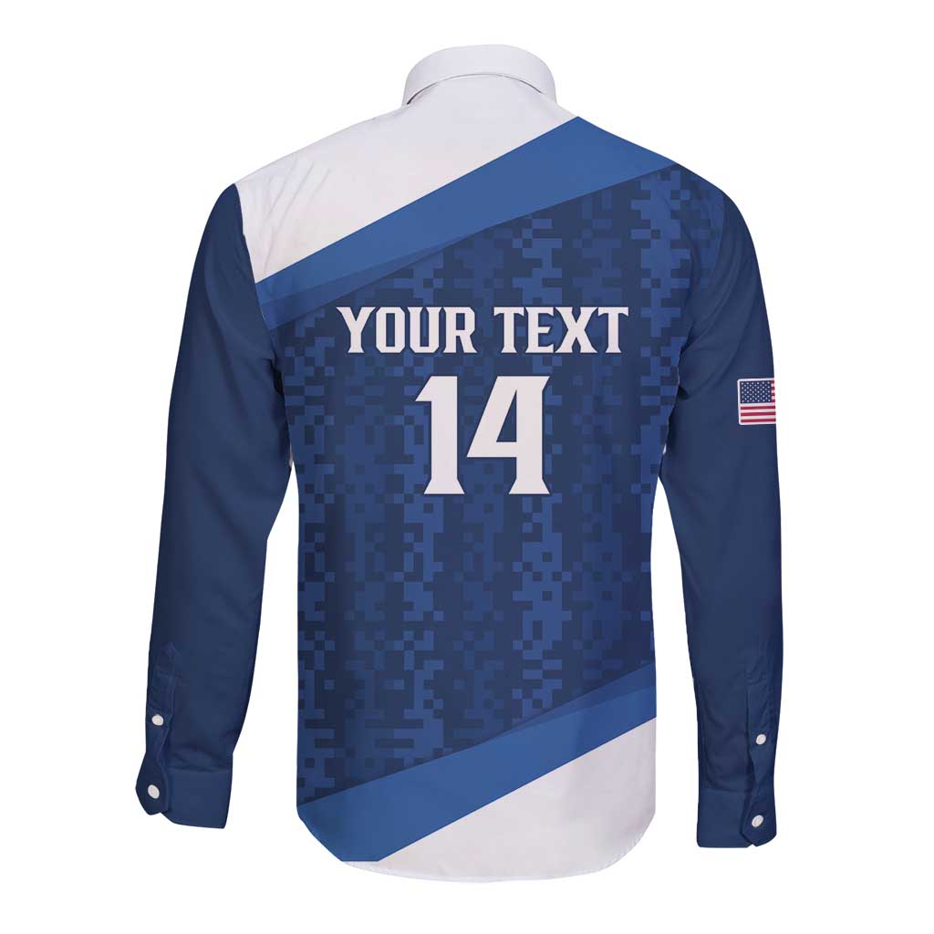 Custom USA Rugby 2025 Long Sleeve Button Shirt Go Champions Eagles - Wonder Print Shop