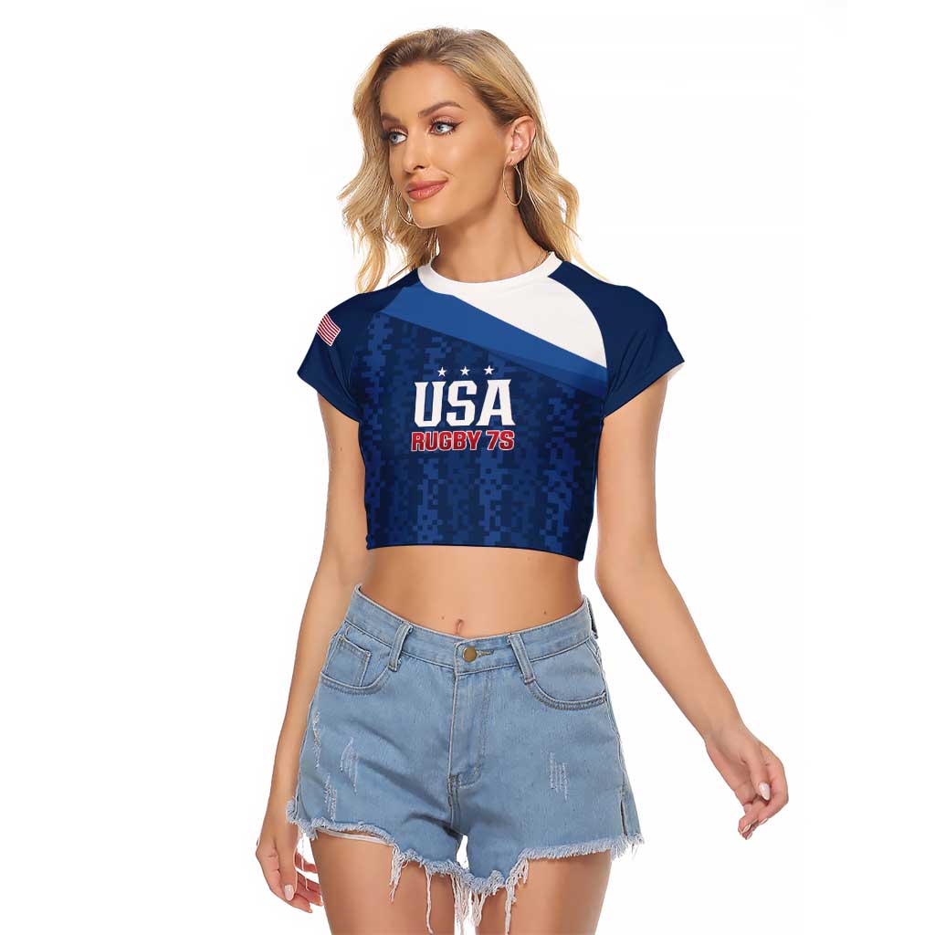 Custom USA Rugby 2025 Raglan Cropped T Shirt Go Champions Eagles - Wonder Print Shop