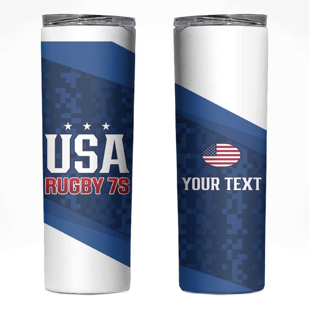 Custom USA Rugby 2025 Skinny Tumbler Go Champions Eagles - Wonder Print Shop