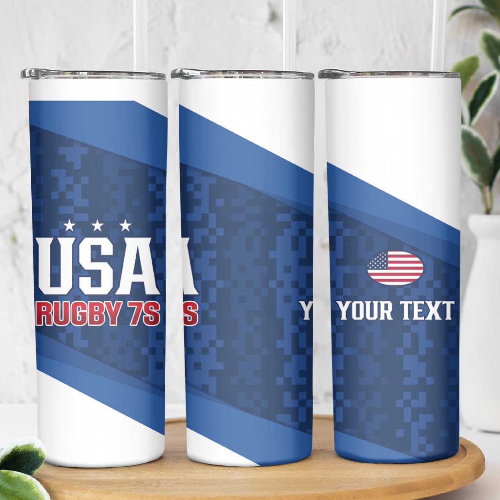 Custom USA Rugby 2025 Skinny Tumbler Go Champions Eagles - Wonder Print Shop