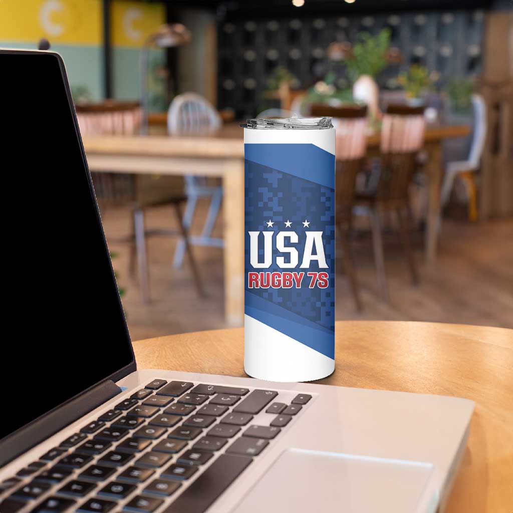 Custom USA Rugby 2025 Skinny Tumbler Go Champions Eagles - Wonder Print Shop