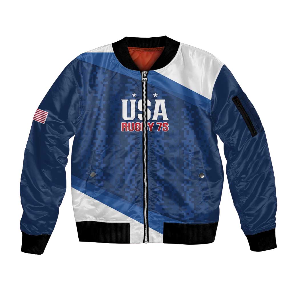Custom USA Rugby 2025 Sleeve Zip Bomber Jacket Go Champions Eagles - Wonder Print Shop