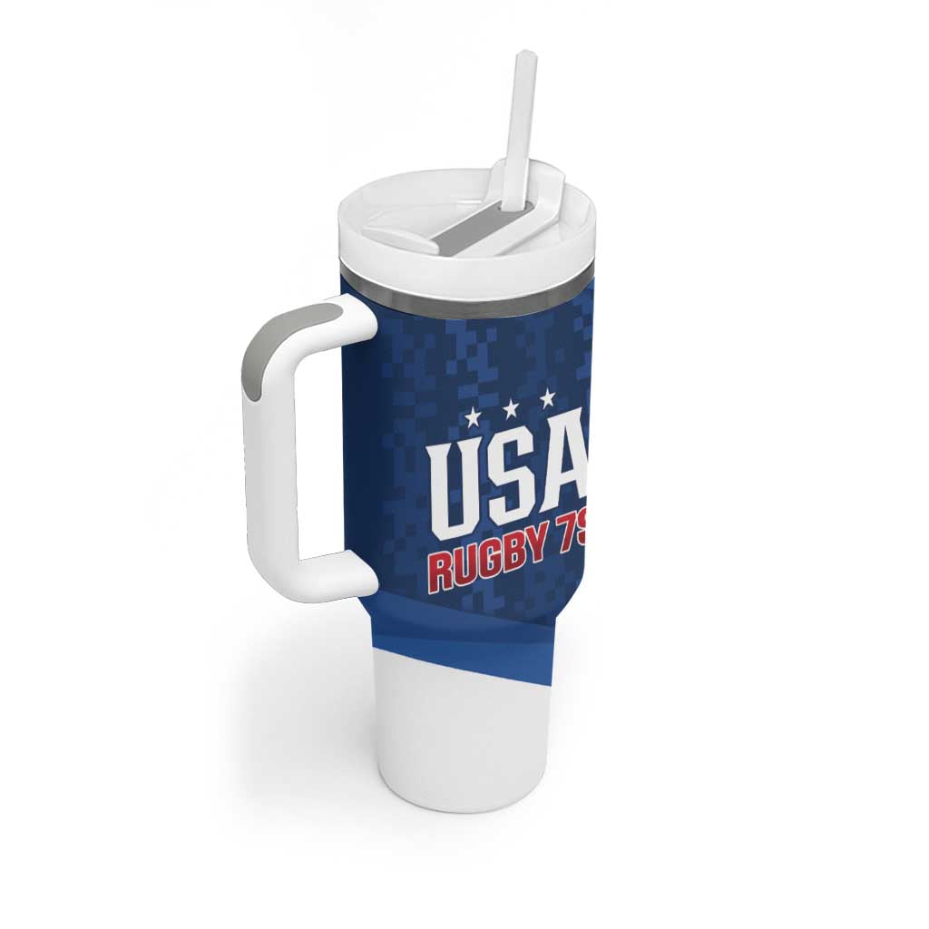 Custom USA Rugby 2025 Tumbler With Handle Go Champions Eagles - Wonder Print Shop